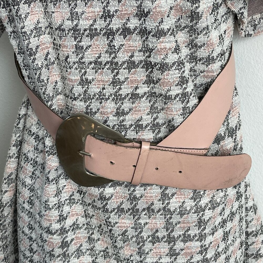 Vintage belt Pink women's belt Leather belt size SM Fashion belt
